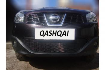 799 р. Зимняя заглушка решетки радиатора Стрелка11 Nissan Qashqai 1 J10 рестайлинг (2010-2013) (черная)  с доставкой в г. Екатеринбург. Увеличить фотографию 2