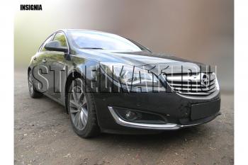 799 р. Зимняя заглушка решетки радиатора Стрелка11 Opel Insignia A рестайлинг седан (2013-2017) (черная)  с доставкой в г. Екатеринбург. Увеличить фотографию 3