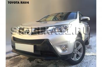 799 р. Зимняя заглушка решетки радиатора (верх) Стрелка11 Toyota RAV4 XA40 5 дв. дорестайлинг (2012-2015) (черная)  с доставкой в г. Екатеринбург. Увеличить фотографию 2