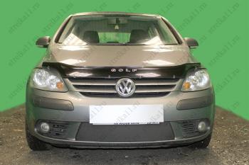 Зимняя заглушка решетки радиатора Стрелка11 Volkswagen Golf Plus 5 (2004-2009)  (черная)