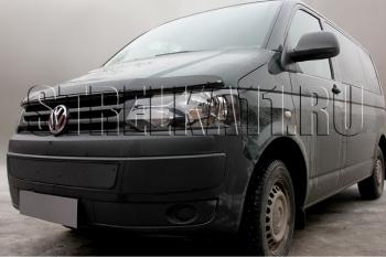 799 р. Зимняя заглушка решетки радиатора Стрелка11 Volkswagen Caravelle T5 рестайлинг (2009-2015) (черная)  с доставкой в г. Екатеринбург. Увеличить фотографию 1