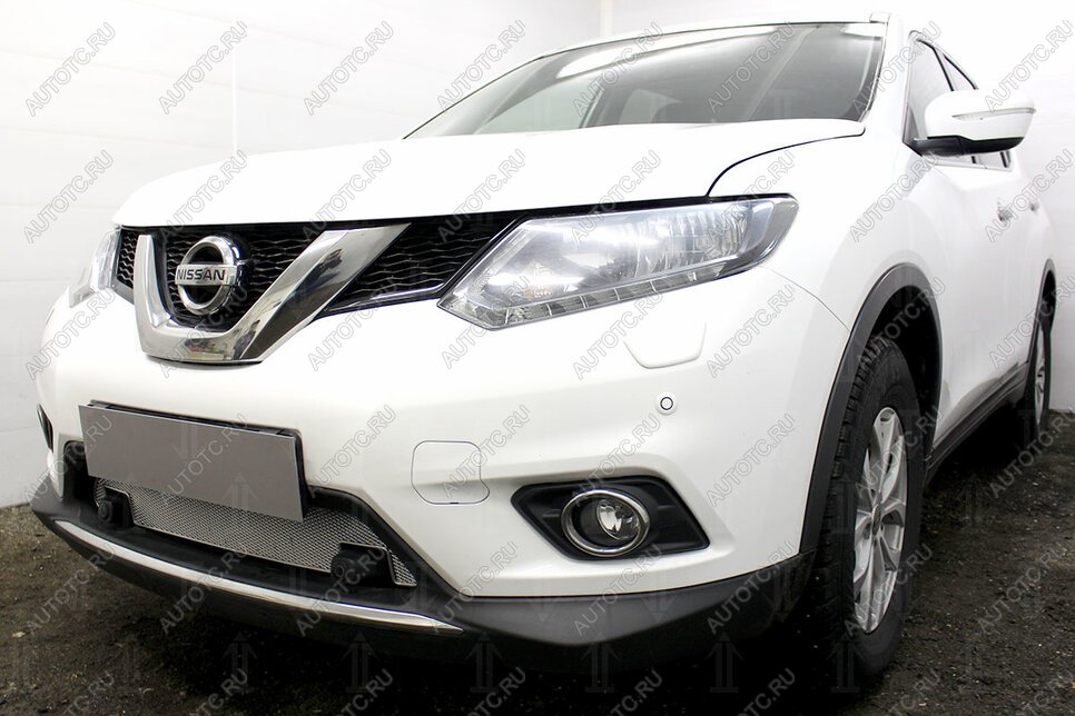 4 999 р. Защита радиатора (с парктроником) Стрелка11 PREMIUM  Nissan X-trail  3 T32 (2013-2018) дорестайлинг (хром)  с доставкой в г. Екатеринбург