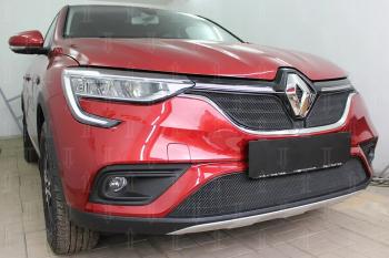 7 299 р.  Защита радиатора (верх, 2 части) Стрелка11 PREMIUM  Renault Arkana (2019-2024) (черная)  с доставкой в г. Екатеринбург. Увеличить фотографию 1