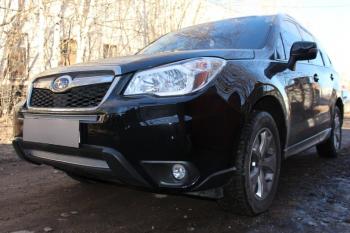 4 499 р. Защита радиатора (низ) Стрелка11 PREMIUM Subaru Forester SK/S14 дорестайлинг (2018-2021) (хром)  с доставкой в г. Екатеринбург. Увеличить фотографию 2