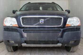 Защита радиатора (верх) Стрелка11 PREMIUM Volvo XC90 C дорестайлинг (2002-2006)  (черная)