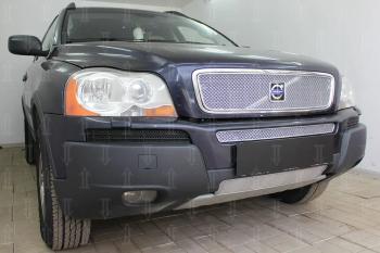 Защита радиатора (низ) Стрелка11 PREMIUM Volvo XC90 C дорестайлинг (2002-2006)  (хром)