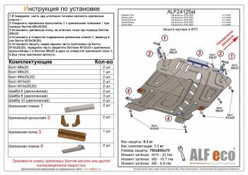 4 949 р. Защита картера и КПП (V-1,5 FWD) ALFECO Toyota Tank (2016-2024) (сталь 2 мм)  с доставкой в г. Екатеринбург. Увеличить фотографию 1