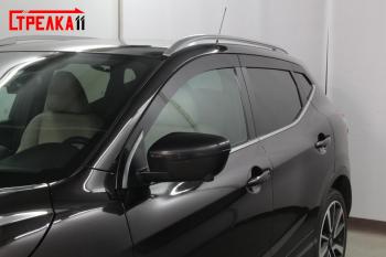 5 899 р. Дефлекторы окон 2D (прямой) Стрелка11  Nissan Qashqai  2 (2013-2019) J11 дорестайлинг (черные)  с доставкой в г. Екатеринбург. Увеличить фотографию 1