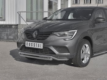 16 999 р. Защита переднего бампера (2 трубы Ø42 мм, нержавейка) SLITKOFF Renault Arkana (2019-2025)  с доставкой в г. Екатеринбург. Увеличить фотографию 2