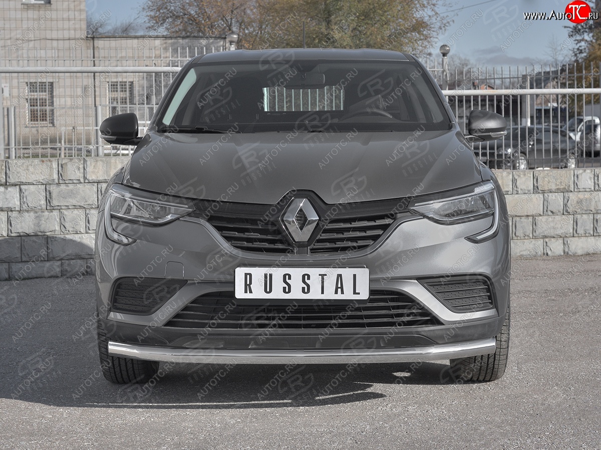 15 299 р. Защита переднего бампера (Ø 63 мм, нержавейка) SLITKOFF Renault Arkana (2019-2024)  с доставкой в г. Екатеринбург