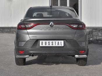 7 899 р. Защита заднего бампера (Ø63 мм уголки, нержавейка) Russtal  Renault Arkana (2019-2024)  с доставкой в г. Екатеринбург. Увеличить фотографию 1