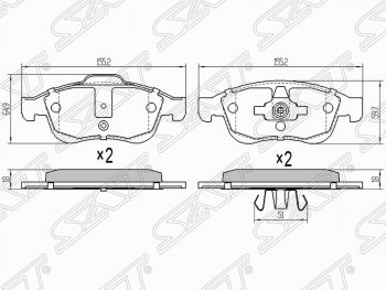 Колодки тормозные (передние) SAT Renault Kaptur дорестайлинг (2016-2020)