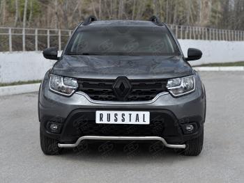 Защита переднего бампера (Ø42 мм волна, нержавейка) Russtal Renault (Рено) Duster (Дастер)  HM (2020-2024) HM