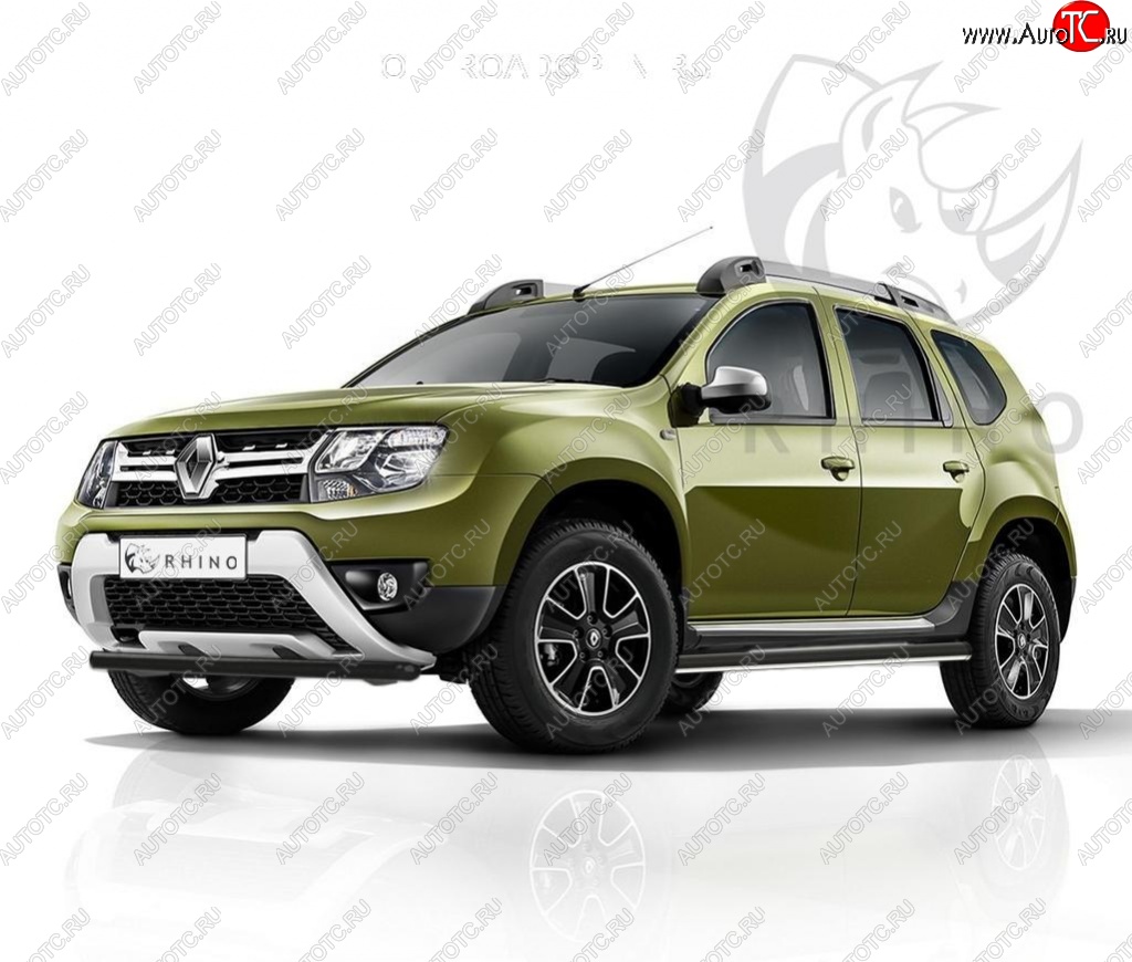 8 249 р. Пороги труба d63 ч. сталь Russtal (v2) Renault Duster HS рестайлинг (2015-2021)  с доставкой в г. Екатеринбург