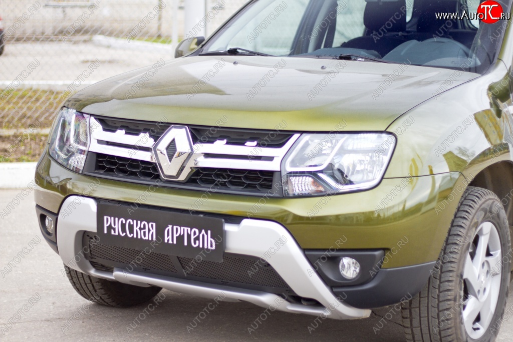 2 299 р. Защитная сетка решетки переднего бампера РА Renault Duster HS рестайлинг (2015-2021)  с доставкой в г. Екатеринбург