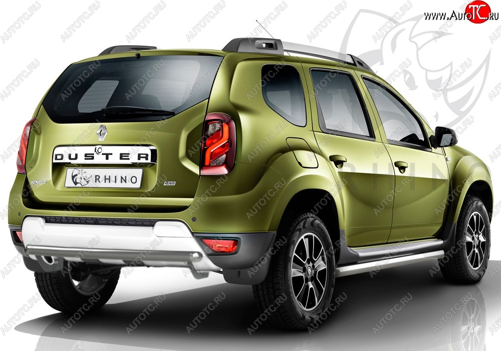 7 899 р. Защита порогов из круглой трубы диаметром 63 мм Russtal Renault Duster HS рестайлинг (2015-2021) (Сталь с полимерным покрытием. Цвет: серебристый)  с доставкой в г. Екатеринбург