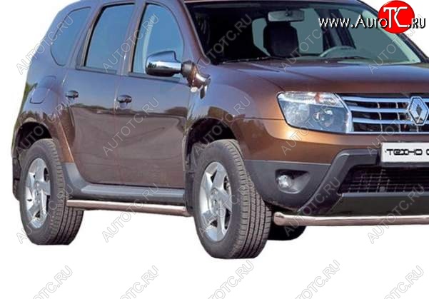 22 999 р. Защита порогов ТехноСфера (Техно Сфера) (нержавейка, 63.5 mm)  Renault Duster  HS (2010-2015) дорестайлинг  с доставкой в г. Екатеринбург