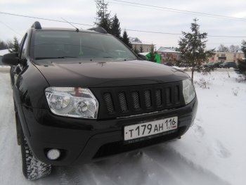 3 699 р. Решётка радиатора Sport  Renault Duster  HS (2010-2021) дорестайлинг, рестайлинг (Неокрашенная)  с доставкой в г. Екатеринбург. Увеличить фотографию 7