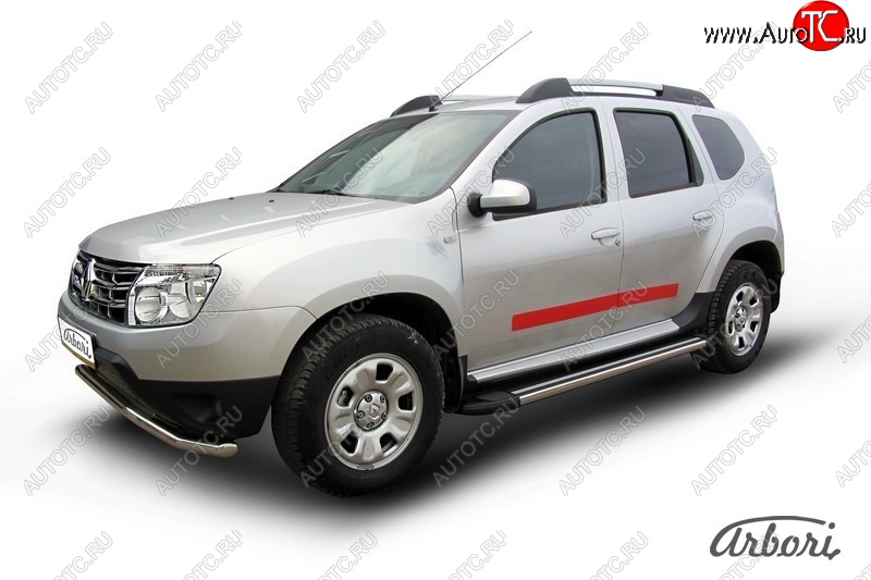 12 509 р. Порожки для ног Arbori Luxe Black Renault Duster HS дорестайлинг (2010-2015)  с доставкой в г. Екатеринбург