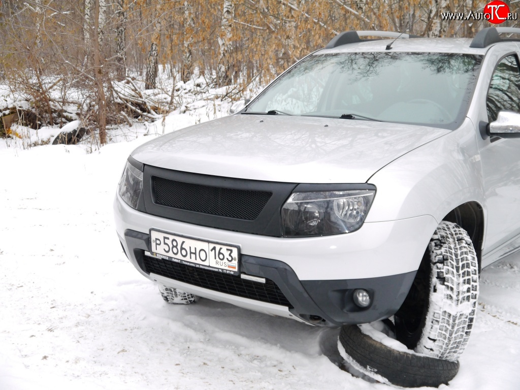 899 р. Реснички на фары DM-Style  Renault Duster  HS (2010-2021) дорестайлинг, рестайлинг (Неокрашенные)  с доставкой в г. Екатеринбург