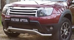 Защитная сетка решетки переднего бампера (c дхо и обвесом) РА Renault (Рено) Duster (Дастер)  HS (2010-2015) HS дорестайлинг