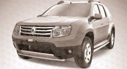 10 849 р. Одинарная защита переднего бампера диаметром 42 мм Slitkoff  Renault Duster  HS (2010-2015) дорестайлинг (Цвет: нержавеющая полированная сталь)  с доставкой в г. Екатеринбург. Увеличить фотографию 1