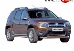 5 499 р. Защита порогов из круглой трубы диаметром 63.5 мм Металл Дизайн  Renault Duster  HS (2010-2021) дорестайлинг, рестайлинг (Сталь с покрытием)  с доставкой в г. Екатеринбург. Увеличить фотографию 1