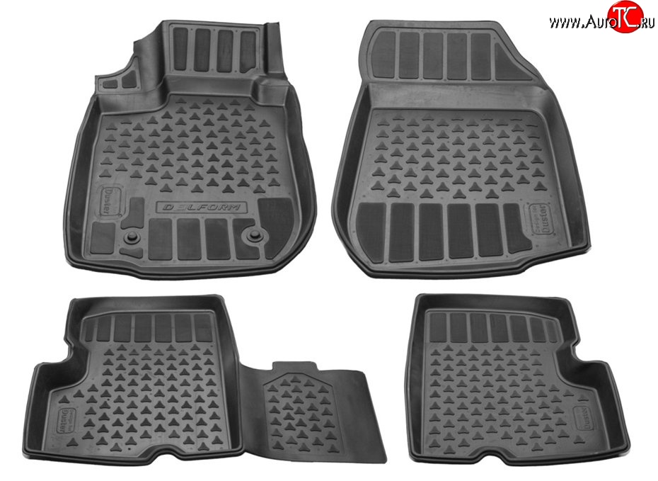 1 299 р. Комплект ковриков в салон Delform 4 шт. (полиуретан) Renault Duster HS дорестайлинг (2010-2015)  с доставкой в г. Екатеринбург