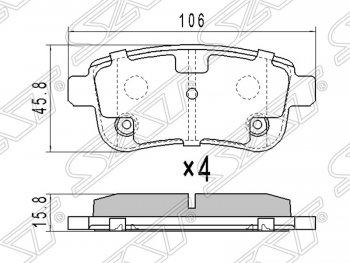 Колодки тормозные SAT (задние)  Fluence, Megane ( универсал,  седан,  хэтчбэк 5 дв.)