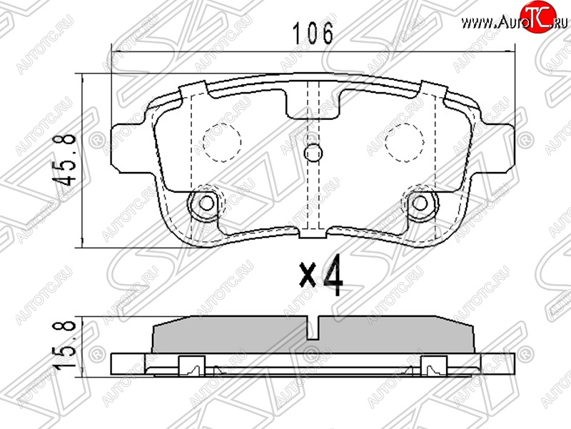 1 059 р. Колодки тормозные SAT (задние)  Renault Fluence - Megane ( универсал,  седан,  хэтчбэк 5 дв.)  с доставкой в г. Екатеринбург