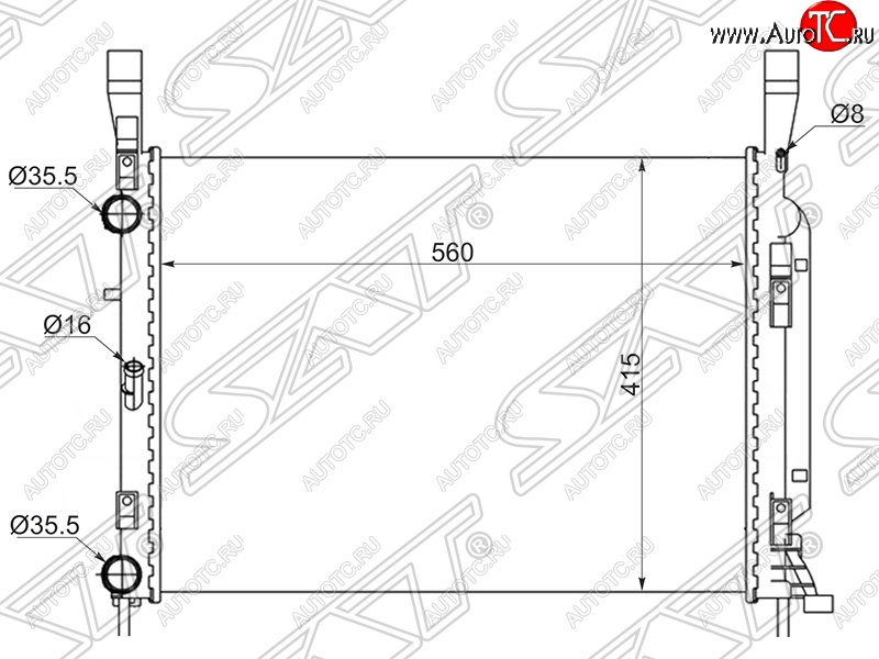 6 549 р. Радиатор двигателя SAT  Renault Kangoo  KW0 (2008-2013) дорестайлинг  с доставкой в г. Екатеринбург