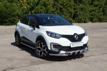 25 999 р. Порожки для ног из трубы Ø51 с алюминиевой площадкой Petroil Tuning Renault Kaptur рестайлинг (2020-2024) (Нержавеющая полированная сталь)  с доставкой в г. Екатеринбург. Увеличить фотографию 2