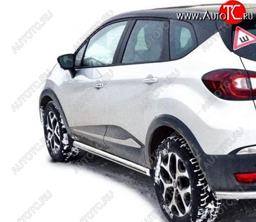 22 999 р. Защита порогов ТехноСфера (Техно Сфера) (нержавейка, 63.5 mm) Renault Kaptur рестайлинг (2020-2024)  с доставкой в г. Екатеринбург