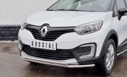 13 549 р. Защита переднего бампера (2 трубыØ42 мм, нержавейка) Russtal Renault Kaptur дорестайлинг (2016-2020)  с доставкой в г. Екатеринбург. Увеличить фотографию 2