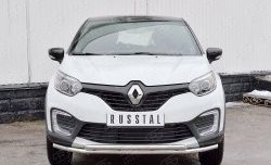 13 549 р. Защита переднего бампера (2 трубыØ42 мм, нержавейка) Russtal Renault Kaptur дорестайлинг (2016-2020)  с доставкой в г. Екатеринбург. Увеличить фотографию 1