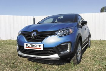 Защита переднего бампера из трубы d42 Slitkoff Renault Kaptur дорестайлинг (2016-2020)