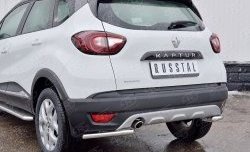 10 999 р. Защита заднего бампера (Ø42 мм уголки, нержавейка) SLITKOFF Renault Kaptur дорестайлинг (2016-2020)  с доставкой в г. Екатеринбург. Увеличить фотографию 3