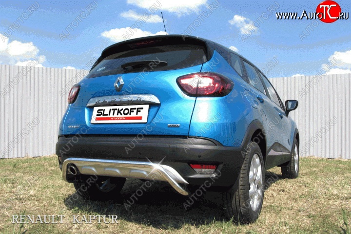 9 999 р. Защита заднего бампера диаметром 42 мм с изгибом Slitkoff Renault Kaptur дорестайлинг (2016-2020) (Для автомобиля 2WD)  с доставкой в г. Екатеринбург