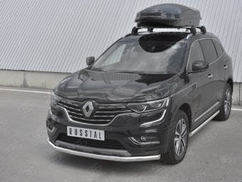 15 999 р. Защита переднего бампера (Ø63 мм, нержавейка) SLITKOFF Renault Koleos 2 (2016-2024)  с доставкой в г. Екатеринбург. Увеличить фотографию 2