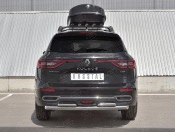 9 999 р. Защита заднего бампера (2 трубы Ø63 и 42 мм, нержавейка) Russtal  Renault Koleos  2 (2016-2024)  с доставкой в г. Екатеринбург. Увеличить фотографию 1