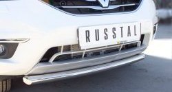 Одинарная защита переднего бампера диаметром 63 мм Russtal Renault Koleos 1 Phase 2 (2011-2013)