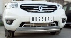 19 099 р. Защита переднего бампера (Ø75х42 мм, нержавейка) Russtal Renault Koleos 1 Phase 2 (2011-2013)  с доставкой в г. Екатеринбург. Увеличить фотографию 3