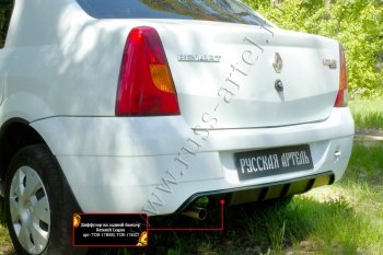 2 179 р. Диффузор на задний бампер RA (под окраску) Renault Logan 1 дорестайлинг (2004-2010) (Неокрашенный)  с доставкой в г. Екатеринбург. Увеличить фотографию 2