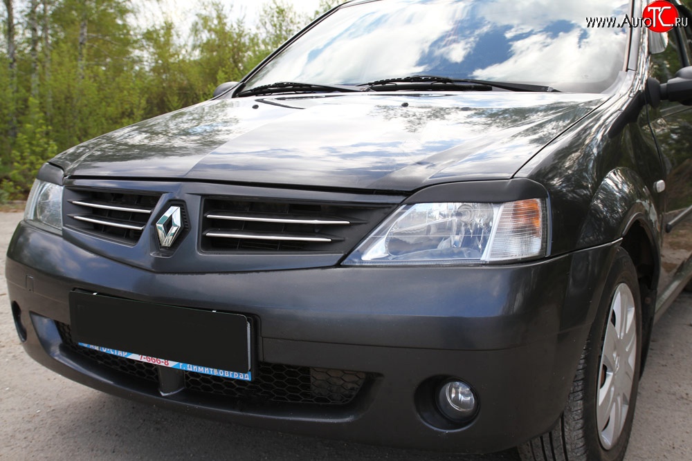 489 р. Реснички RA на фары Renault Logan 1 дорестайлинг (2004-2010) (Неокрашенные)  с доставкой в г. Екатеринбург