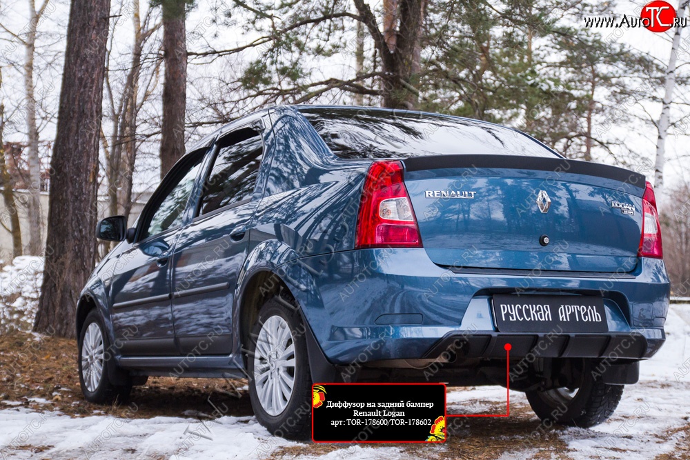 2 559 р. Диффузор на задний бампер RA  Renault Logan  1 (2010-2016) рестайлинг (Поверхность глянец (под окраску))  с доставкой в г. Екатеринбург