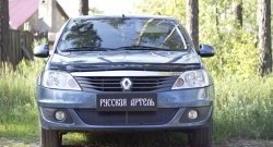 1 699 р. Защитная сетка решетки переднего бампера РА Renault Logan 1 рестайлинг (2010-2016)  с доставкой в г. Екатеринбург. Увеличить фотографию 3