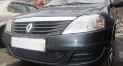 Сетка на бампер Russtal (черная) Renault Logan 1 рестайлинг (2010-2016)