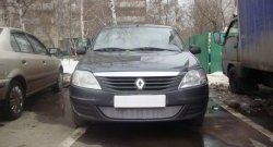 1 899 р. Сетка на бампер Russtal (хром) Renault Logan 1 рестайлинг (2010-2016)  с доставкой в г. Екатеринбург. Увеличить фотографию 4