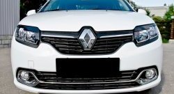 699 р. Реснички на фары RA Renault Logan 2 дорестайлинг (2014-2018) (Неокрашенные)  с доставкой в г. Екатеринбург. Увеличить фотографию 3