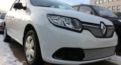 1 539 р. Сетка в решетку радиатора Russtal  Renault Logan  2 (2014-2018) дорестайлинг (хром)  с доставкой в г. Екатеринбург. Увеличить фотографию 2